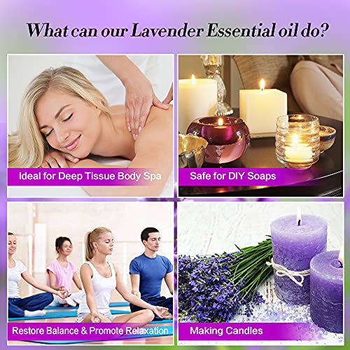 Aceite Esencial de Lavanda Orgánica - 100% Puro, Natural, Sin OGM, Grado Terapéutico para Difusor de Aromaterapia - Cuentagotas de Vidrio Premium (60ml) - imagen 7