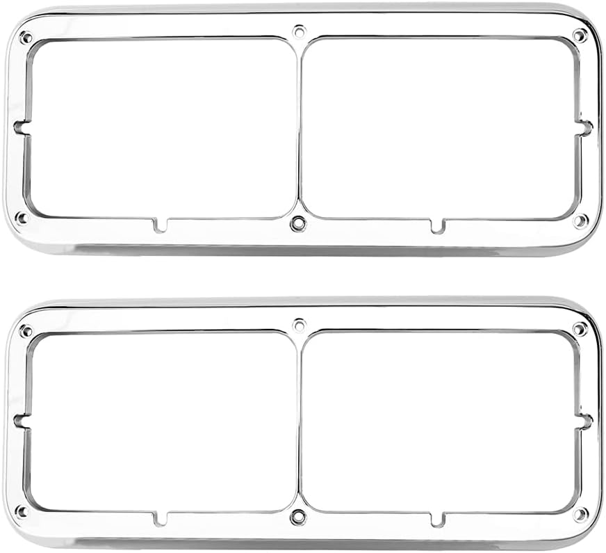 SEPEY P Chrome Headlight Bezel Compatible with Kenworth T600 W900 Peterbilt379 Freightliner FLD Classic XL Rectangular Dual Headlamp A Pair