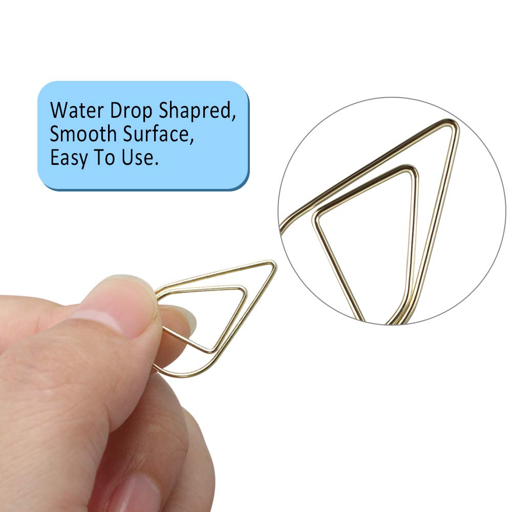 150 Pezzi Graffette A Forma Di Goccia | Clip Metallo Dorato | Per Ufficio E Segnalibri | Decorative - Foto 6