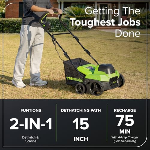 Image of Greenworks 40V 15 inch Dethatcher /Scarifier, Tool Only