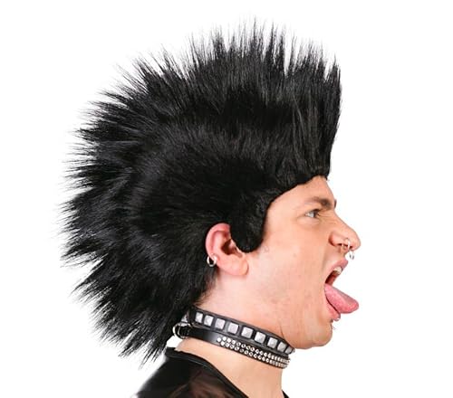 Guirca Fêtes gui4842 – Punk Perruque Noire (Box Conteneur)