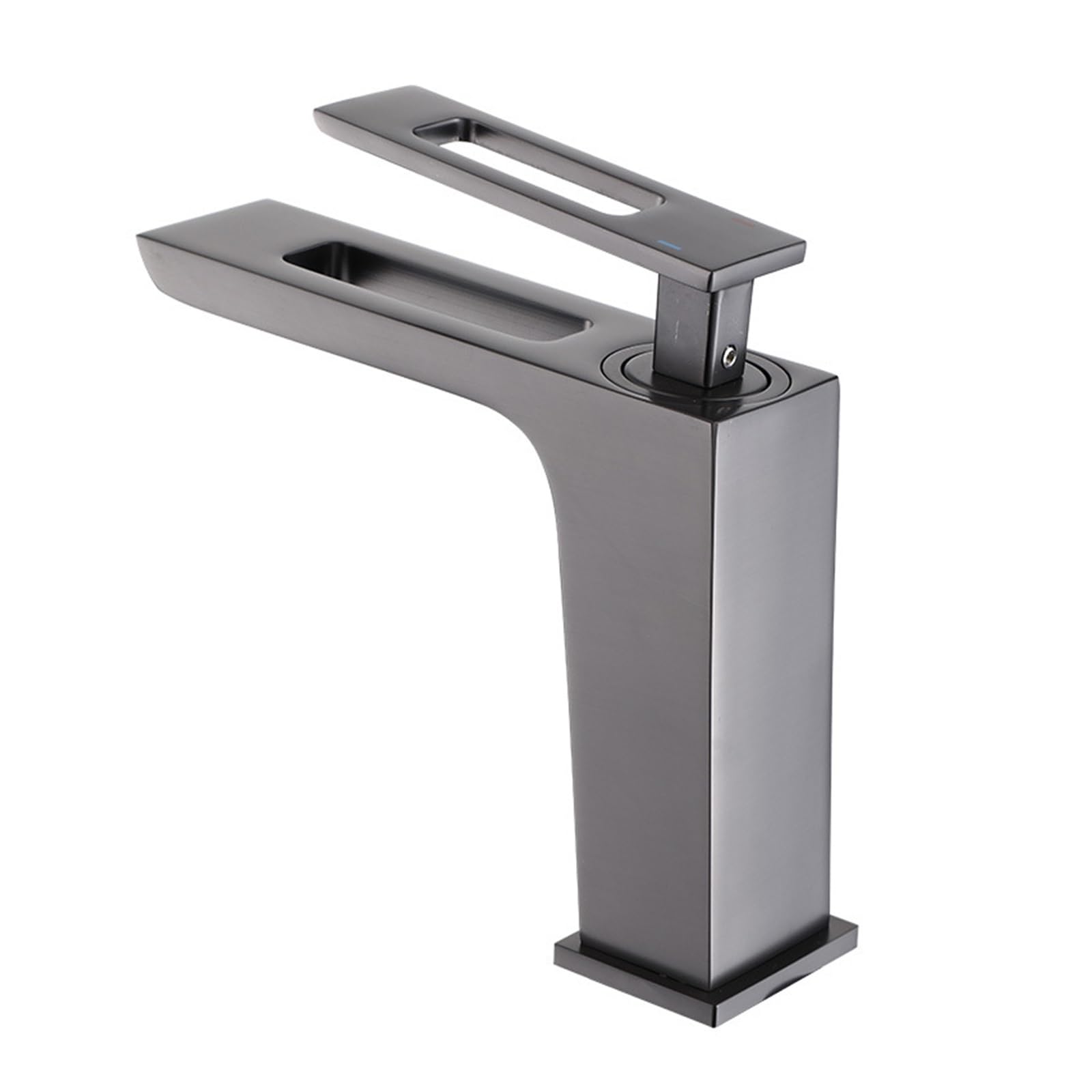 Grifo de lavabo anticorrosión de cobre gris pistola para eliminar goteos en el baño