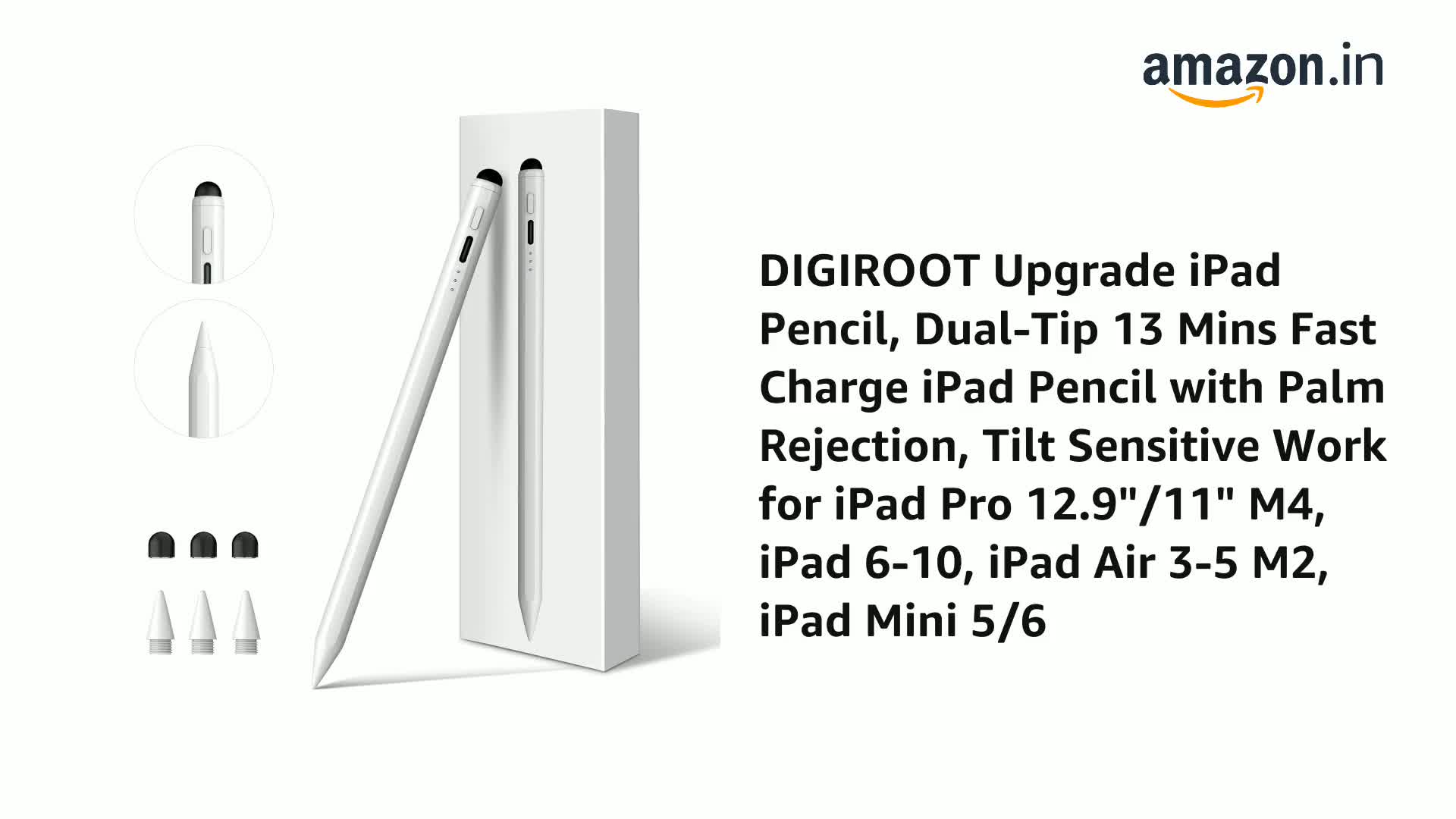 Amazon.in: Buy Digiroot Upgrade iPad Pencil for Apple, 2IN1 3X