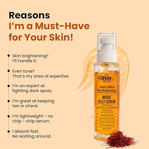 Image of Ghar Soaps Magic Jelly Mist Serum | India's First Jelly Mist Face Serum with Saffron, Niacinamide & Astaxanthin for Brightening, Even Skin Tone & Dark Spot Reduction | Lightweight, Non-Sticky, Quick Absorbing | For Men & Women - 100ml