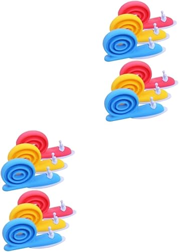 Miniatura 1 de NOLITOY 12 piezas de clip para puerta de bebé, tope decorativo de puerta de bebé, protector de pellizco de puerta de caricatura, protector de dedos