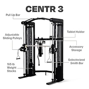 Centr Home Gym Functional Trainer Multifunctional Cable Machine Home Gym System Workout Weight Machine for Strength Training Full Body Compact Exercise Fitness Equipment Set