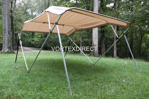 Vortex New Tan/Beige 4 Bow Bimini Top 8' Long, 73-84