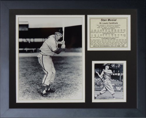 Cadre photo Stan Musial Legends Never Die avec passe-partout biseauté et vitre claire