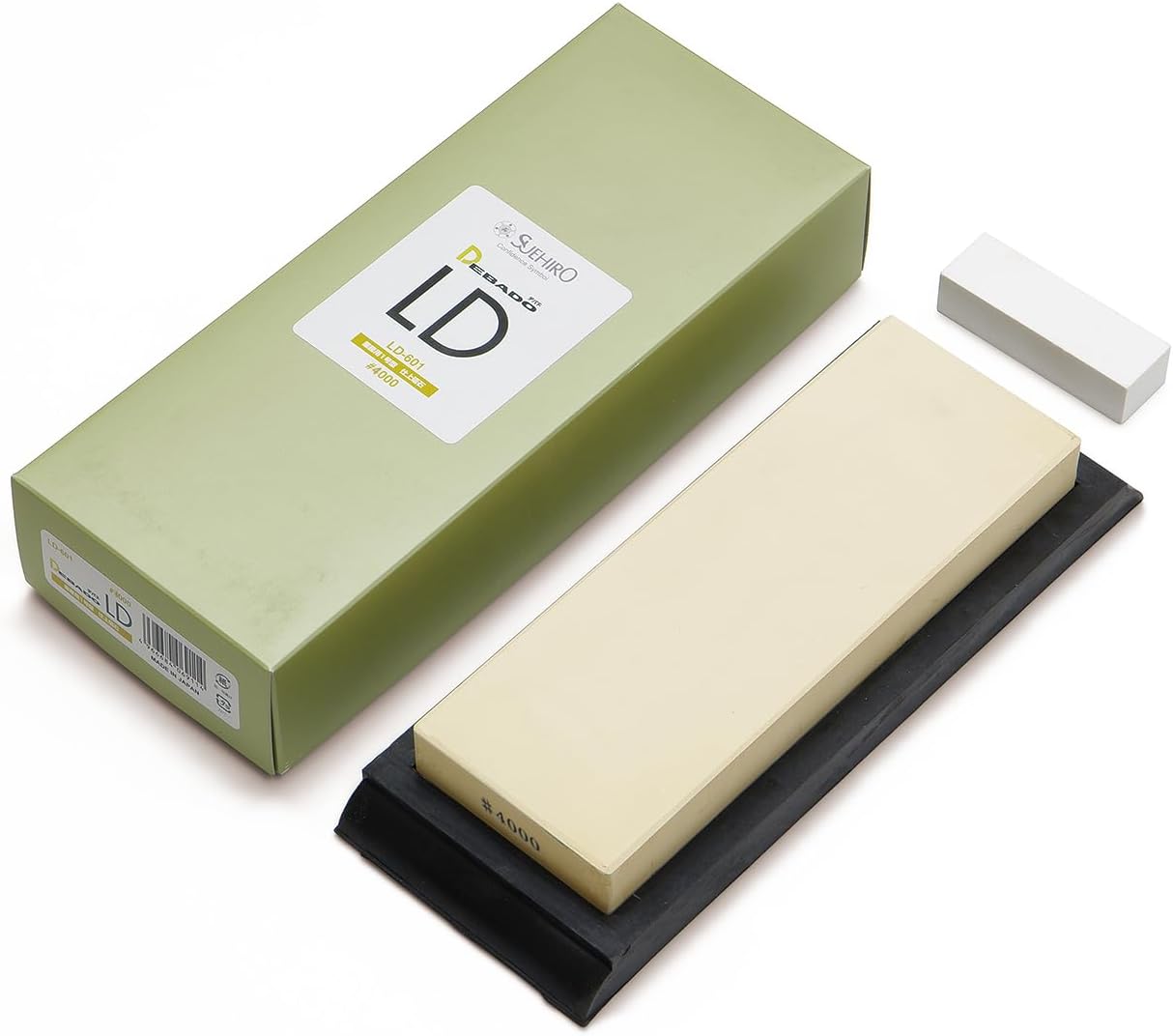 Suehiro DEBADO LD-601 [Standard size] Non-soaking whetstone Sharpening stone Finishing grit #4000 Splash-and-Go [Including rubber base]