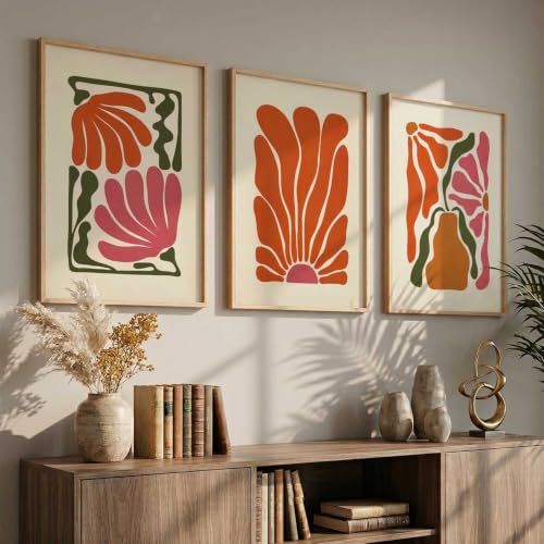 Image of kotart Sophisticated Boho Art Home Decoration Paintings With Frame For Living Room Bed Room Hotel Wall Decor Digital Reprint Set of 3