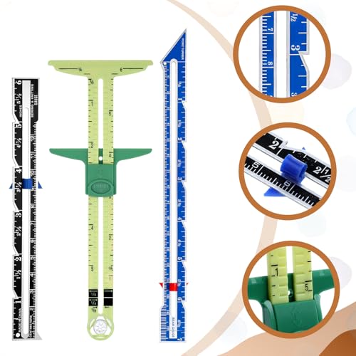 6 PCS Sewing Gauge Measuring Tool Set, Marking Tools for Sewing 5-in-1 Gauge Ruler Fabric Quilting Ruler, T-Shaped Measuring Tool for Precise Stitching Quilting Crafting Button Hole Marking, Hem Guide