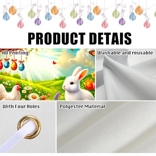 Image of Nuxovilar Easter Banner 43x71 inch Polyester