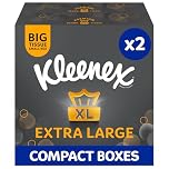 Kleenex Extra Large Facial Tissue in Compact Box - Pack of 2 - 100% Recyclable Packaging (88 Tissues Total)