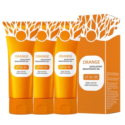 Orange Enzymes Exfoliating Gel Exfoliating Gel, Natural Orange Peeling Gel para la cara, Limpieza profunda y limpiador de poros, exfoliante facial suave y exfoliante corporal para la piel hidratante
