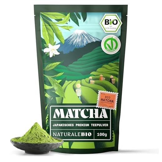 Matcha Tee Pulver Bio [Premium-Qualität] 100g | Original Green Tea aus Japan | Japanischer Matcha ideal zum Trinken | Grüntee-Pulver für Latte, Smoothies, Matcha-Getränk | Hergestellt in Uji, Kyoto.