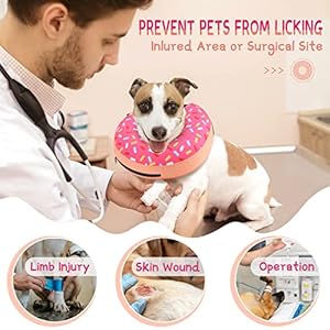 Supet Inflatable Dog Cone Collar Alternative after Surgery, Dog Neck Donut Collar Recovery E Collar, Soft Dog Cone for Small Medium Large Dogs
