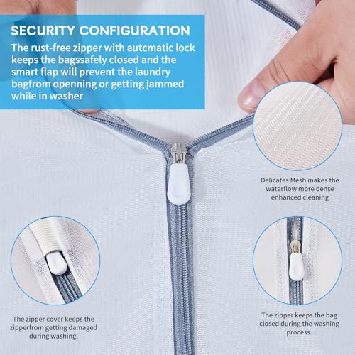 Xiaozhihui 3Pcs Mesh Laundry Bags For Delicates,With Upgrade The Hanging Ring,Premium Bra Lingerie Wash Bags,Travel Storage Organize Bag,Jeans,Hosiery,Stocking (1Large 16X20,1Medium 12X16,1Lingerie Wash Bags) thumb #1