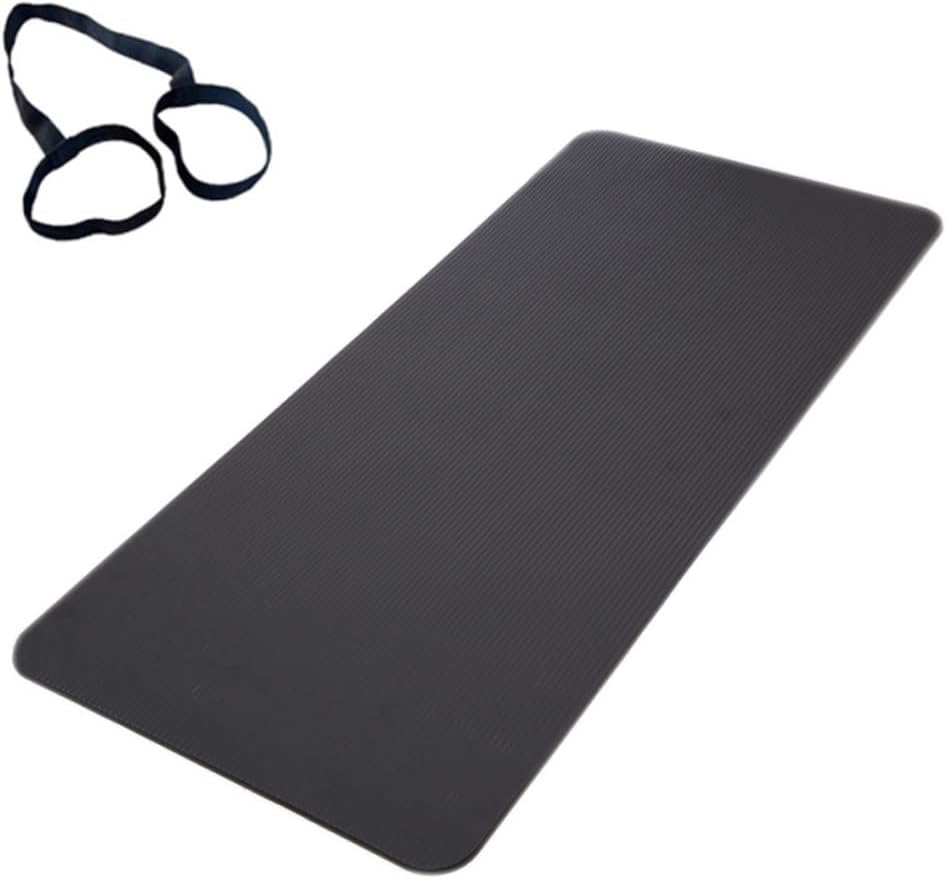 Extra Thick High Density Yoga Exercise Mat with Non-slip Surface and Anti-tear Material Fitness Mat for Women and Home Workouts Black