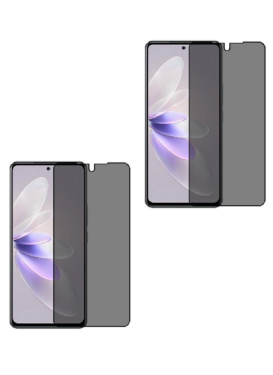 SUPER GLASS 2 Pieces Tempered Glass Screen Protector Anti-Spy Privacy Designed For Vivo S16E Full Screen Coverage And Bubble Free