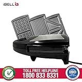 iBELL SM301 750 Watt 3 in 1 Sandwich Maker (Toast/Waffle/Grill),Black
