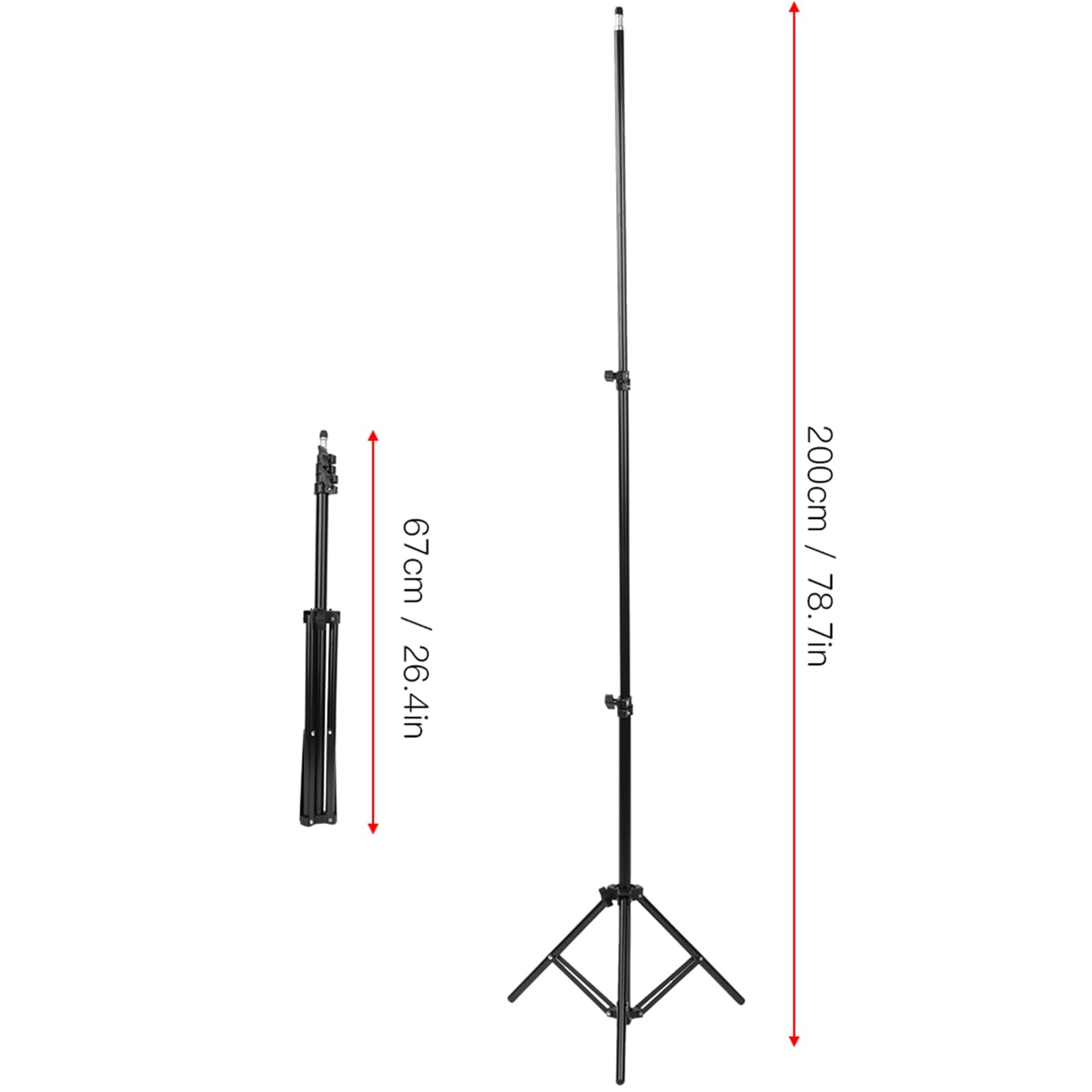 Trépied Extensible pour Appareil Photo Numérique, Rotation à 360 Degrés, Idéal pour Les Amateurs de Photographie, Longueur 200 Cm, Noir