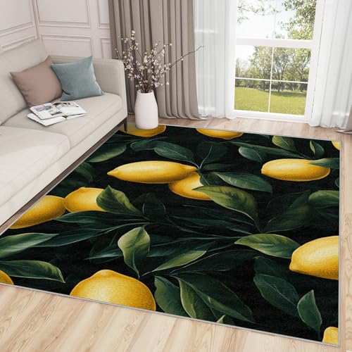 Aquailis Lemon Rugs for Kitchen - Fruit Rug, 3x4 Rug,