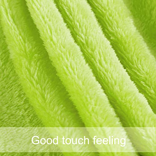 sourcing map Flannel Fleece Blanket Soft Lightweight Plush Microfiber Bed or Couch Blanket, Yellow Green 150 x 200cm - Image 4