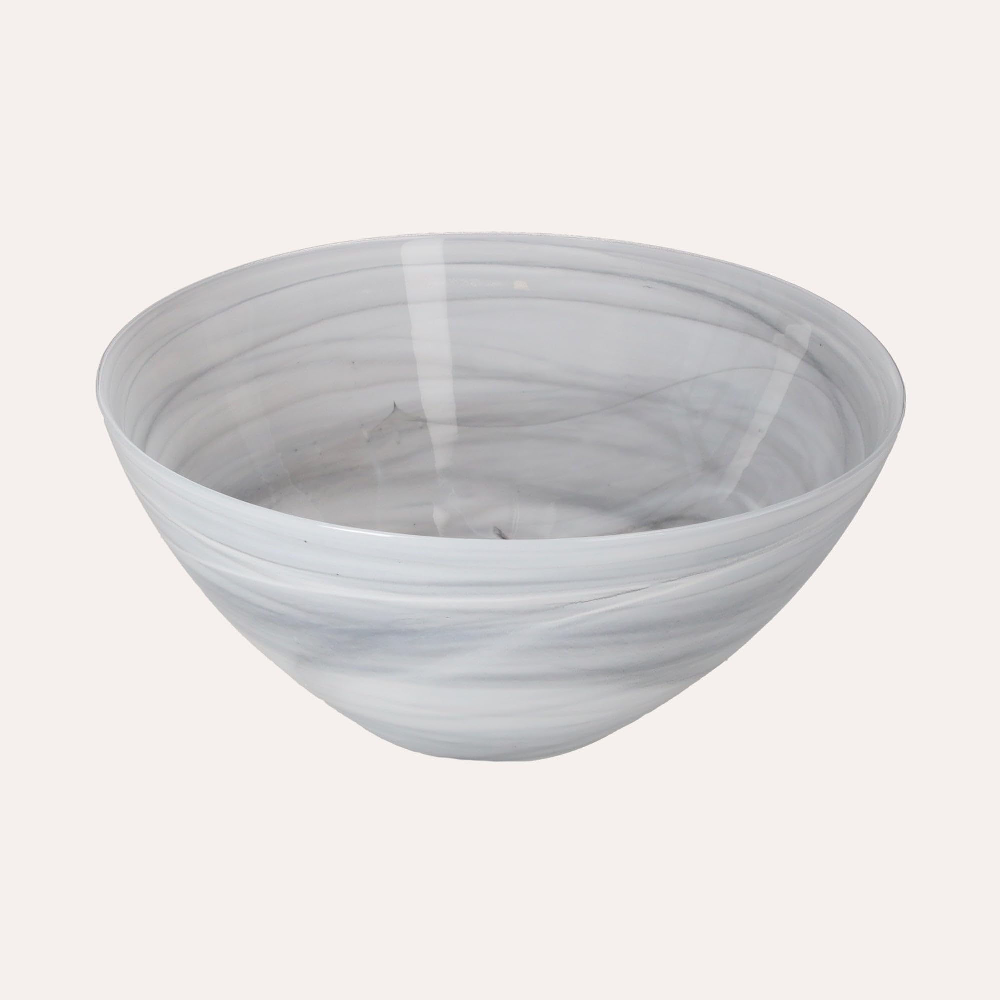 Keyhomestore - Lot de 2 saladiers en verre albâtre gris dégradé - Diamètre 30 cm et 22 cm, idéal pour salades ou décorations pour la maison, idée cadeau ou bonbonnières pour cérémonies et événements.