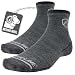 CloudLine Merino Wool 1/4 Top Running & Athletic Socks - Medium Cushion - Large Granite - Made in the USA