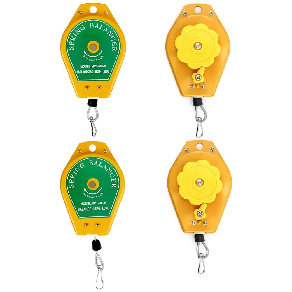 Balanceador de resorte retráctil 2 piezas, 3,3 libras - 6,6 libras y 1,1 libras - 3,3 libras mejora la cadena de montaje de herramientas