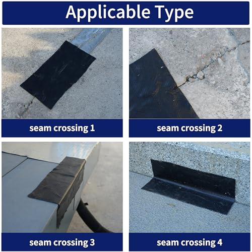 Image of Roof Tape Waterproof, 12.2 In x 16.4 FT /Roll, Polyethylene Propylene Sealing Tape Sandwiched Aluminum Mesh, for Junctions between Roofs and Walls, Areas around Chimneys, and Skylights etc