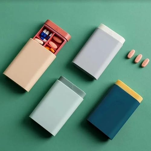 Miniatura 3 de Organizador de píldoras de bolsillo  6 compartimentos  Lindo, tamaño de bolsillo, portátil, perfecto para viajes (rosa)