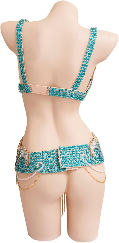 ROYAL SMEELA Belly Dancer Costumes for Women Sequin Belly Dance Bra and Belt Bellydance Costume Outfit Carnival Bra Belt - Image 3