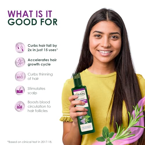 Kesh King Organic Rosemary Oil with Tulsi, ayurvedic hair oil for hair fall and regrowth with hair oil applicator, for men and women, 200ml - Image 7