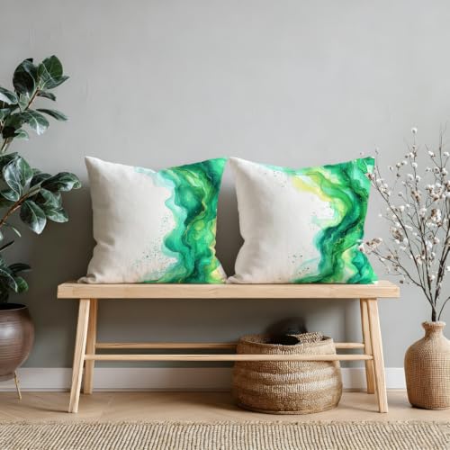 Housse de coussin 45x45 lot de 2 lavable housse coussin vert anti accroc - 5