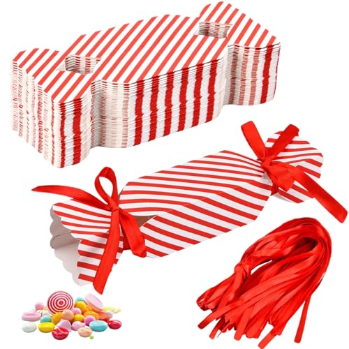 Coffre-cadeaux décoratifs pour bonbons et chocolats de Noël avec ruban inclus