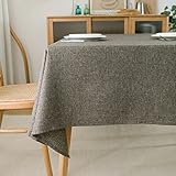 NLMUVW Mantel rectangular de lino sintético, impermeable, resistente a las arrugas, con textura, para cocina, comedor y fiesta, 54 x 108 pulgadas, color gris