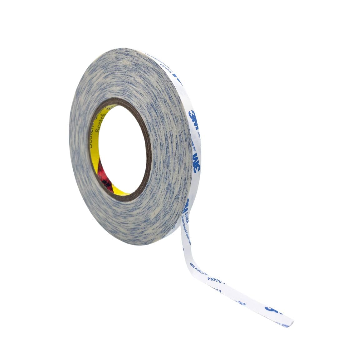 3M 9448A Nastro biadesivo in tessuto, Nastro biadesivo sottile, 50 metri, spessore 0,160 mm, ad alte prestazioni (50 mt X 9 mm)
