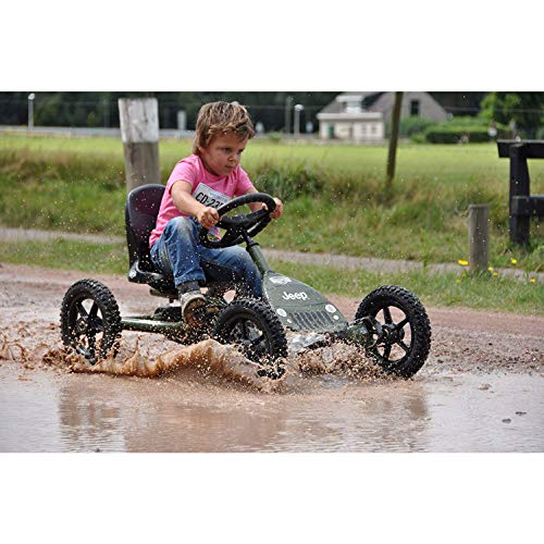 BERG kart à pédales Buddy Jeep® Junior | Go-Kart pour enfants, Sìege Réglable et roue libre, Roues Gonflables , Jouets d'enfants de 3-8 ans