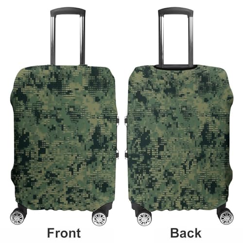 Green Army Digital Camouflage Luggage Cover Elastic Suitcase Protector Case Anti-Scratch Washable Baggage Covers Protector For Traveling, Aircraft Consignment M3