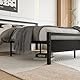 HOJINLINERO Bettgestell 140x200,Doppelbett Bettrahmen Metallbett 140x200 mit lattenrost aus Metall & Holz Kopfteil,Gästebett Jugendbett, für Schlafzimmer Gästezimmer,Bed Frame Schwarz