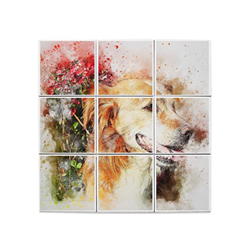 Carreaux céramique Golden Retriever 45x45 cm pour fresque murale déco