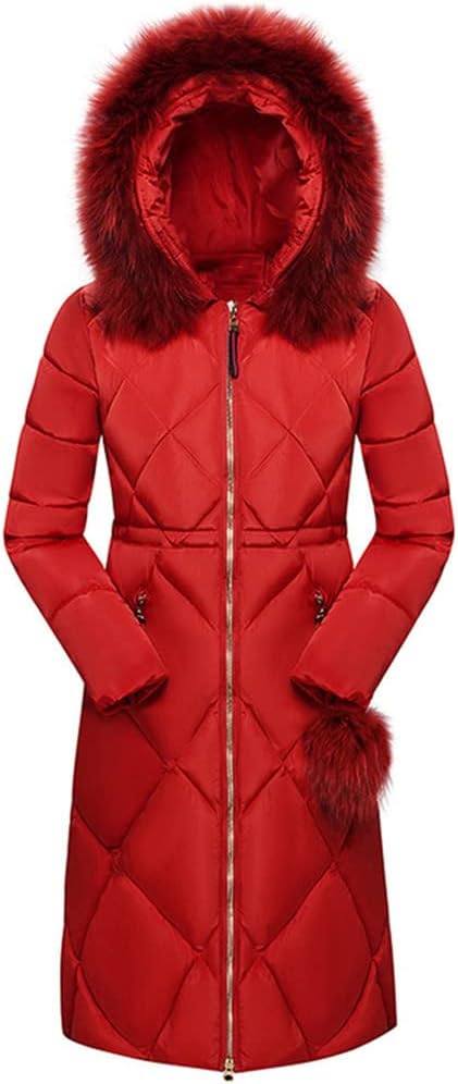 Women Winter Casual Jackets Long Sleeve Big Fur Collar Down Coat Loose Warm Hooded Parkas Plus Size