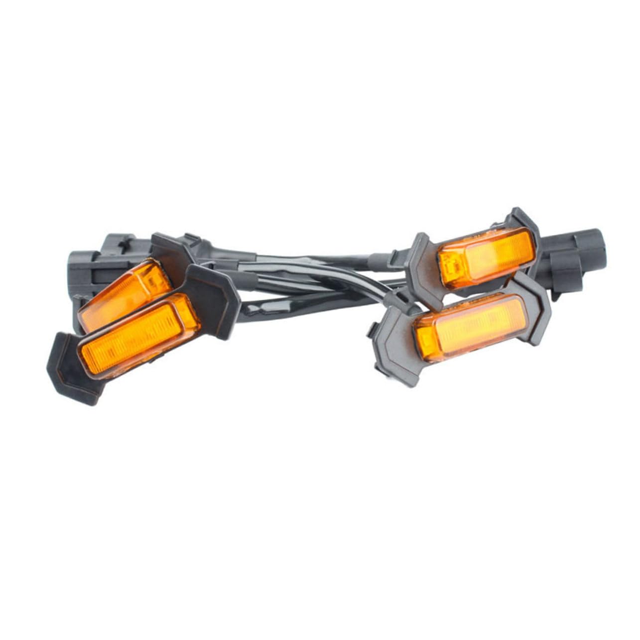 Luces de Parrilla LED Ámbar 4 Piezas PVC Impermeables para Coche