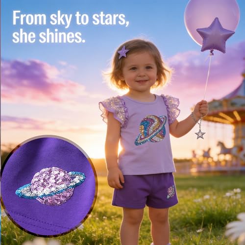 Image of VIKITA girls summer clothes toddler tshirts & shorts clothing sets cute birthday gifts for little kids