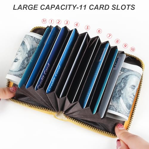 Image of Credit Card Wallet, RFID Card Case Wallet, Zipper Card Cases Holder for Men Women, RFID Blocking, KeyChain Wallet, Compact Size Card Organizer Case for Women
