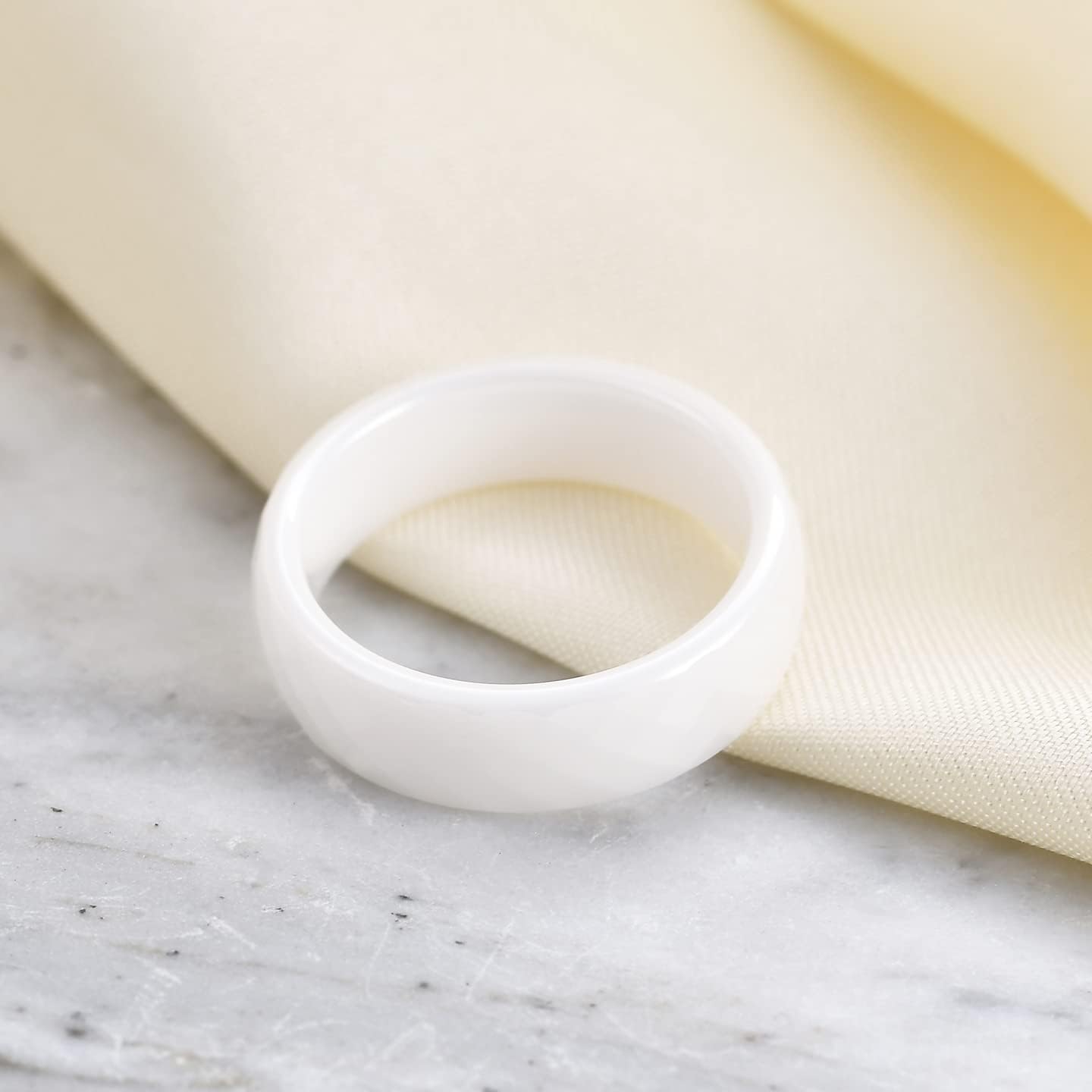 3mm 6mm 8mm Black/White Ceramic Rings for Men Women Comfort Fit Engagement Wedding Promise Band Ring Size 4-12