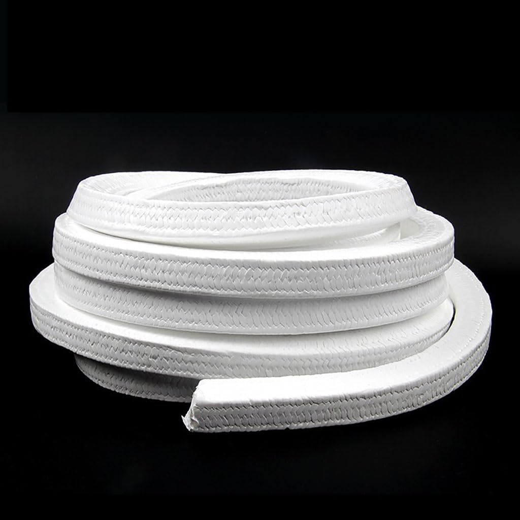 1Meter 4-25mm with Oil/Oil-Free PTFE Braided Compression Packing Acrylic Fiber Packing PTFE Filled Gland Rope Gland Packing(with Oil,1M_16X16MM)