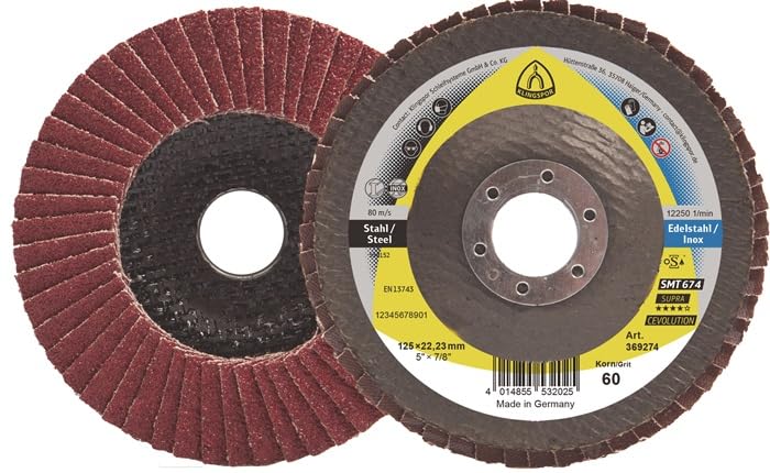 Klingspor Flap Disc SMT 674 125 x 22.23 mm Curved K60 Ceramic Corundum K60