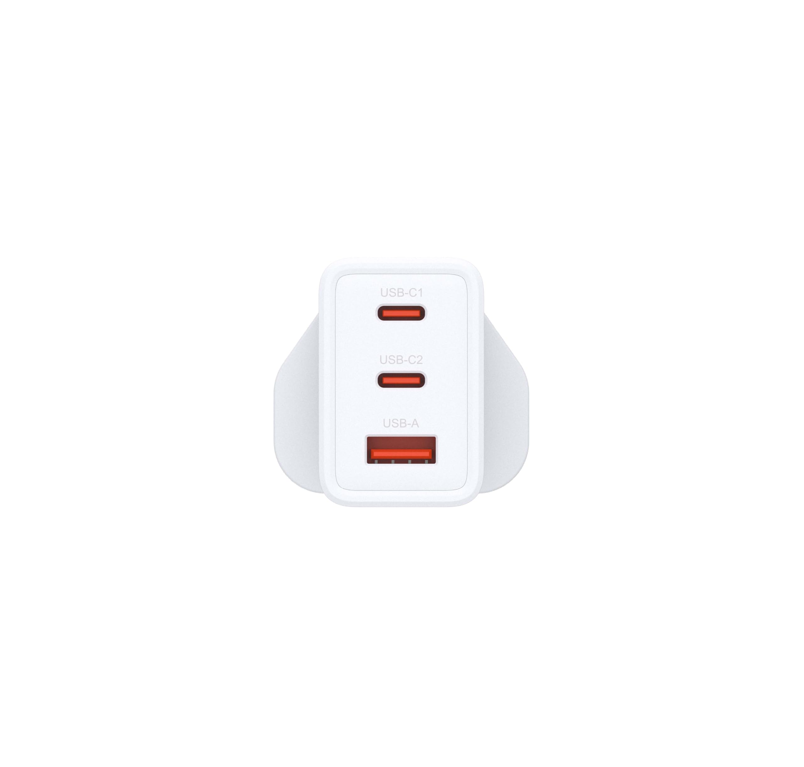 D-Link DCP-651 Chargeur GaN 65W – Chargeur Rapide 2 x USB-C & 1 x USB-A, Adaptateur de Voyage Compact avec Prises interchangeables (UK/EU/US/AU) – PD 3.0 & QC 4.0